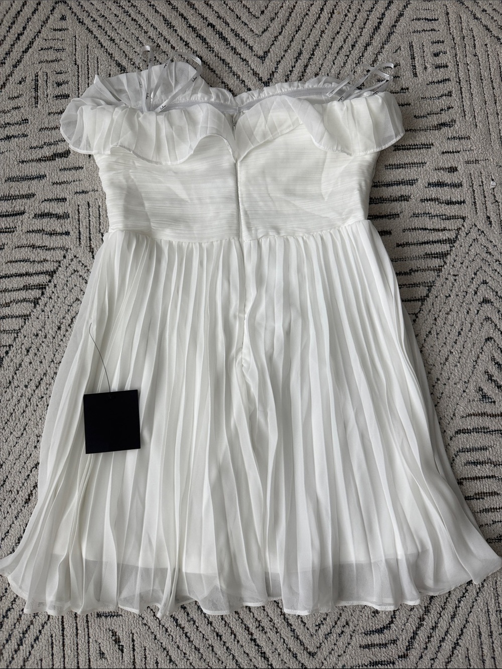 Lulu's White Strapless Ruffled Mini Dress - Picture 4 of 4